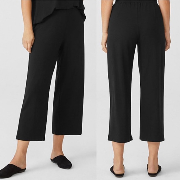Eileen Fisher Stretch Jersey Knit Straight Pant Size Large - Picture 1 of 7